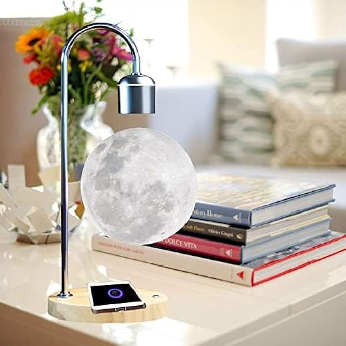 Magnetic Levitating Moon Lamp Unique Modern Cool Stuff Floating Moon Lamp Desk Lava Lamp Girl Gift Ideas Table LED Night Light