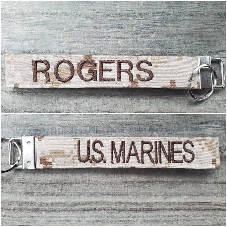 Custom Military Keychain Personalized Military Gift ROTC JROTC Monogram Key Fob Military Gift Army Navy Marines Air Force Coast Guard Gifts