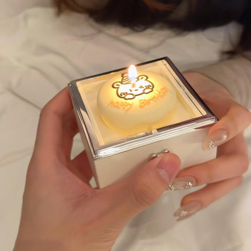 Magical Bear Cake Ring Box Surprise Gift Birthday Gift Open Adjustable Promise Ring Gift For Lover For Her
