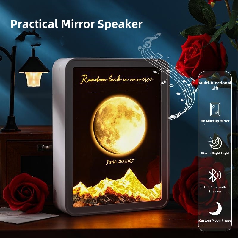 Customized Moon Phase Ornaments Moon Phase Mirror Lights Bluetooth Speakers Gifts For Girlfriends Anniversary Gifts Birthday Gifts