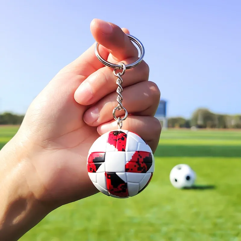 Mini Football Pendant Keychain Real Madrid Pendant World Cup Souvenir Birthday Gift For Boys Fans