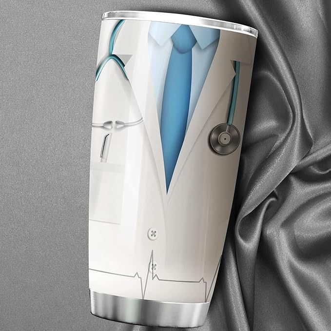 Doctor Tumbler Gift Nutrition Facts Coffee Mug With Lid 20oz Novelty Gifts Ideas For Doctors Medical School Students MD Graduate Stainless Steel Travel Cup Physician Mugs