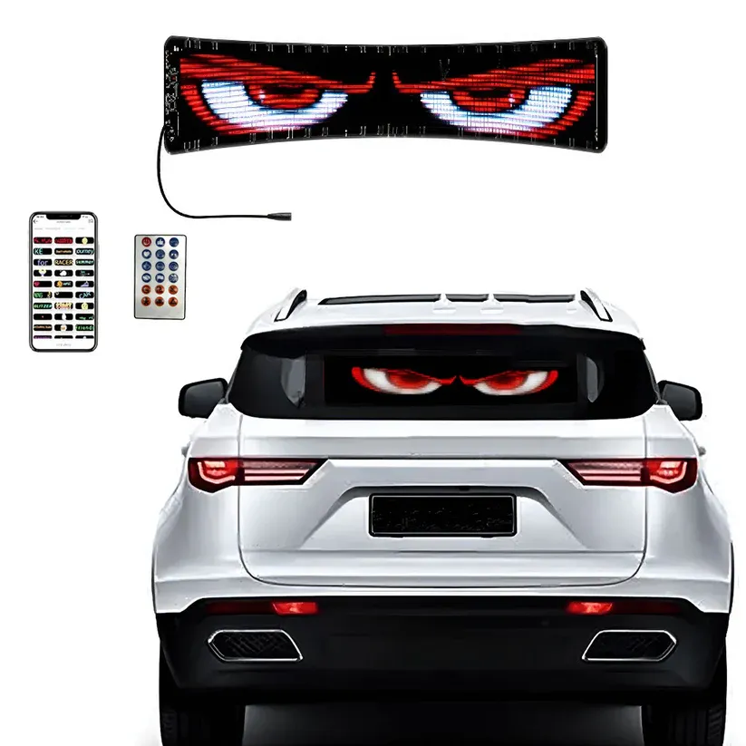 Truck Devil Eye Soft Screen Light Truck Car Eye Light Dynamic Led Flexible Screen Window Warning Light