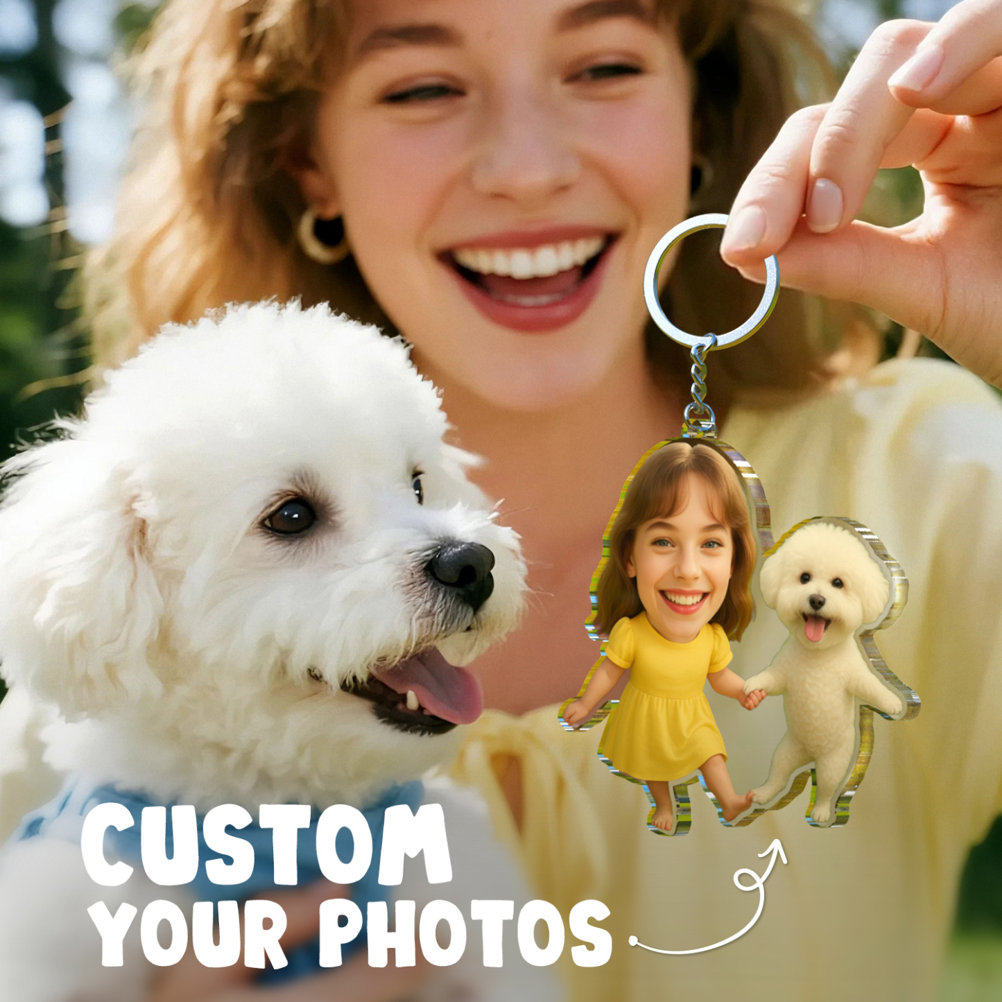 Personalized "Me & My Pet" Acrylic Keychain Funny Custom Gift for Her