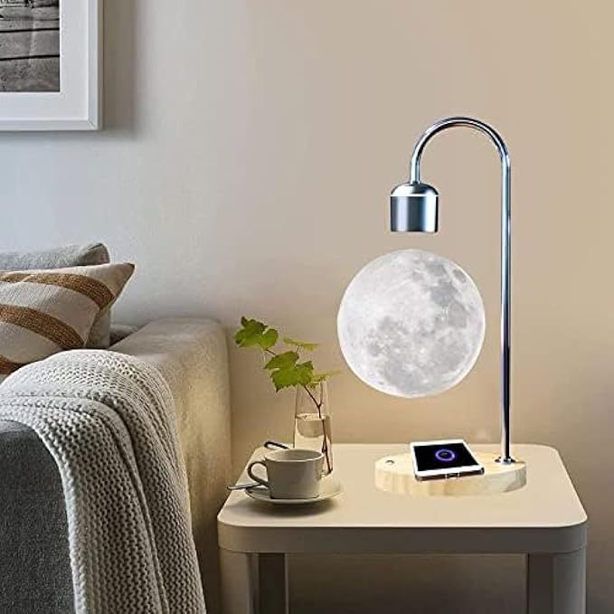 Magnetic Levitating Moon Lamp Unique Modern Cool Stuff Floating Moon Lamp Desk Lava Lamp Girl Gift Ideas Table LED Night Light