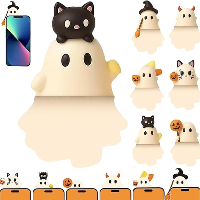 Ghostees Mystery Phone Buddy, Ghostees Ghost Blind Box, Halloween Cute Ghost Phone Charm, Mini Figure Surprise Toy