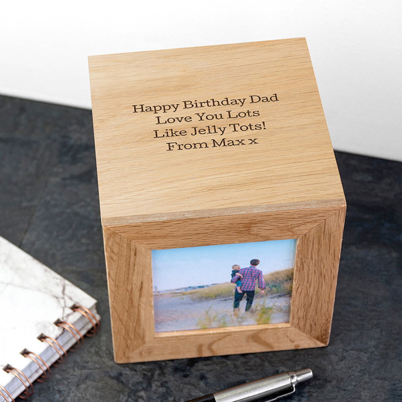 Personalised Oak Photo Frame Keepsake Box