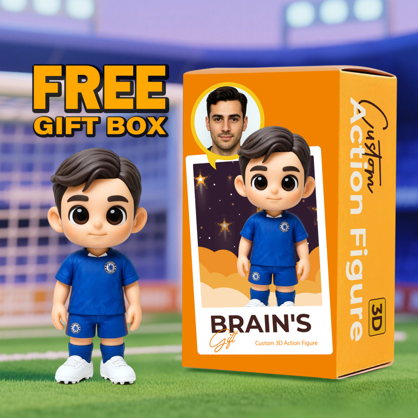 Personalized Ligue 1 Player Statue – 3D Printed Soccer Fan Gift