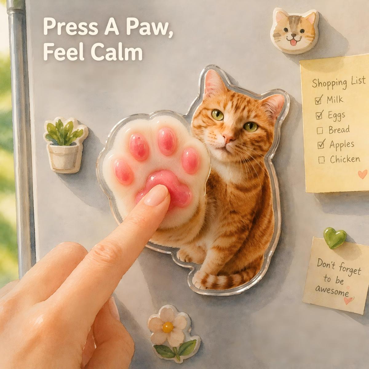 Custom Pet Paw Squeeze Fridge Magnet Pet Squeeze Stress-Relief Toy Gifts For Pet Lovers