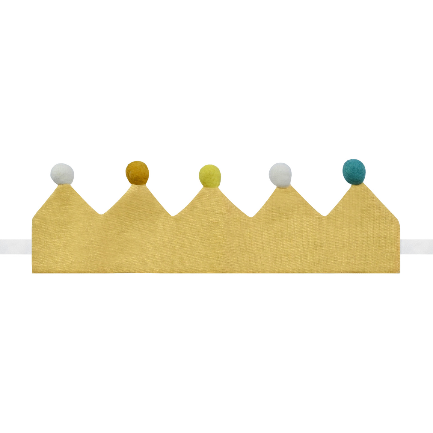 Hand Embroidered Linen Crown for Kids and Children's Birthdays, Personalized Gifts | Keepsake for First Birthday Party | Neutral Birthday