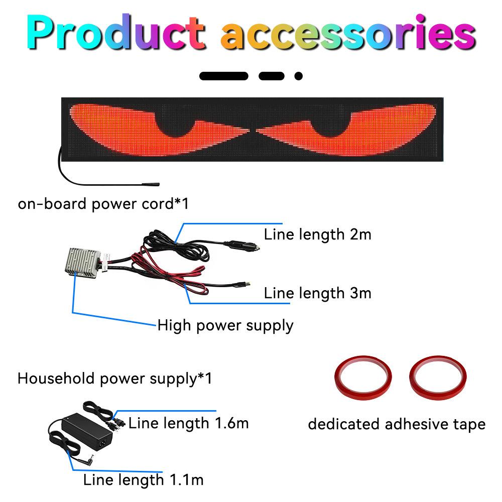 Truck Devil Eye Soft Screen Light Truck Car Eye Light Dynamic Led Flexible Screen Window Warning Light