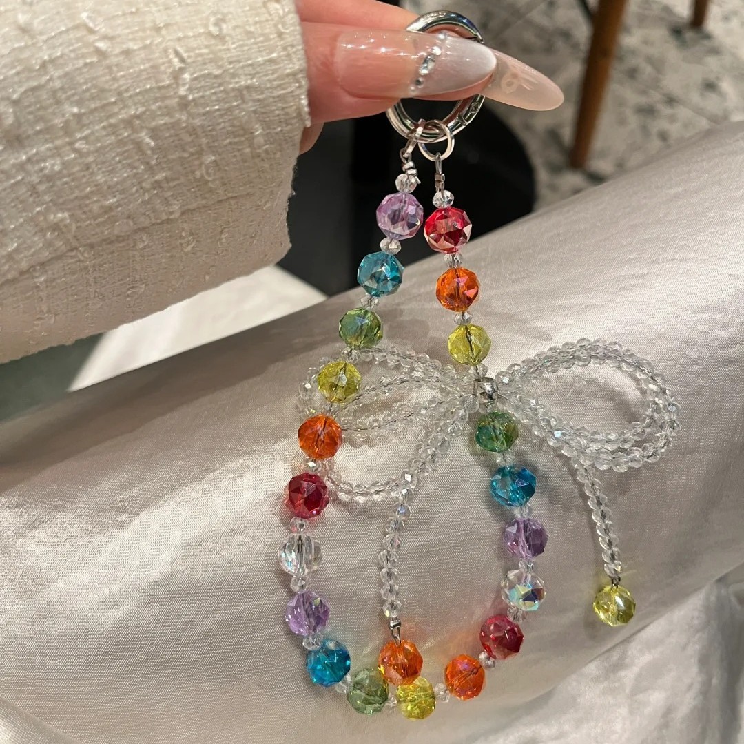 Sparkling Bow Keychain & Phone Chain – Detachable Rhinestone Charm for Keys, Purses, or Phones