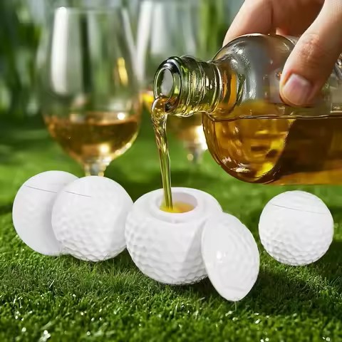 Creative Golf Ball Shot Cup with Lid, Reusable Mini Drink Cup for Cold Beverages
