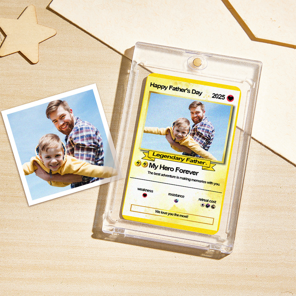 Custom Father's Day Poke Card Personalized Game Inspired Card Gift for Dad Father's Day Keepsake - soufeelus