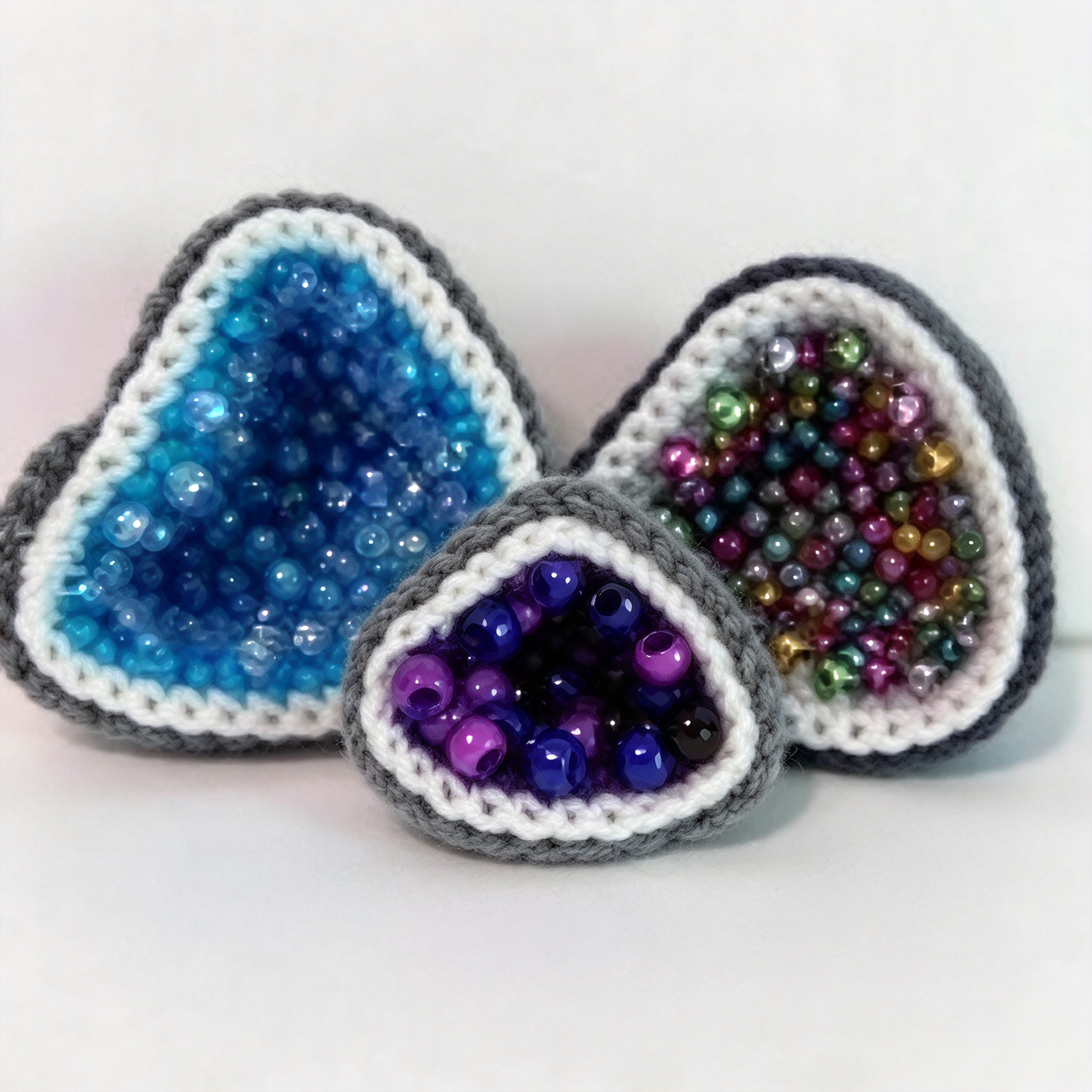 Crochet Crystal Geode Plush – A Sparkly Little Gem for Stress Relief