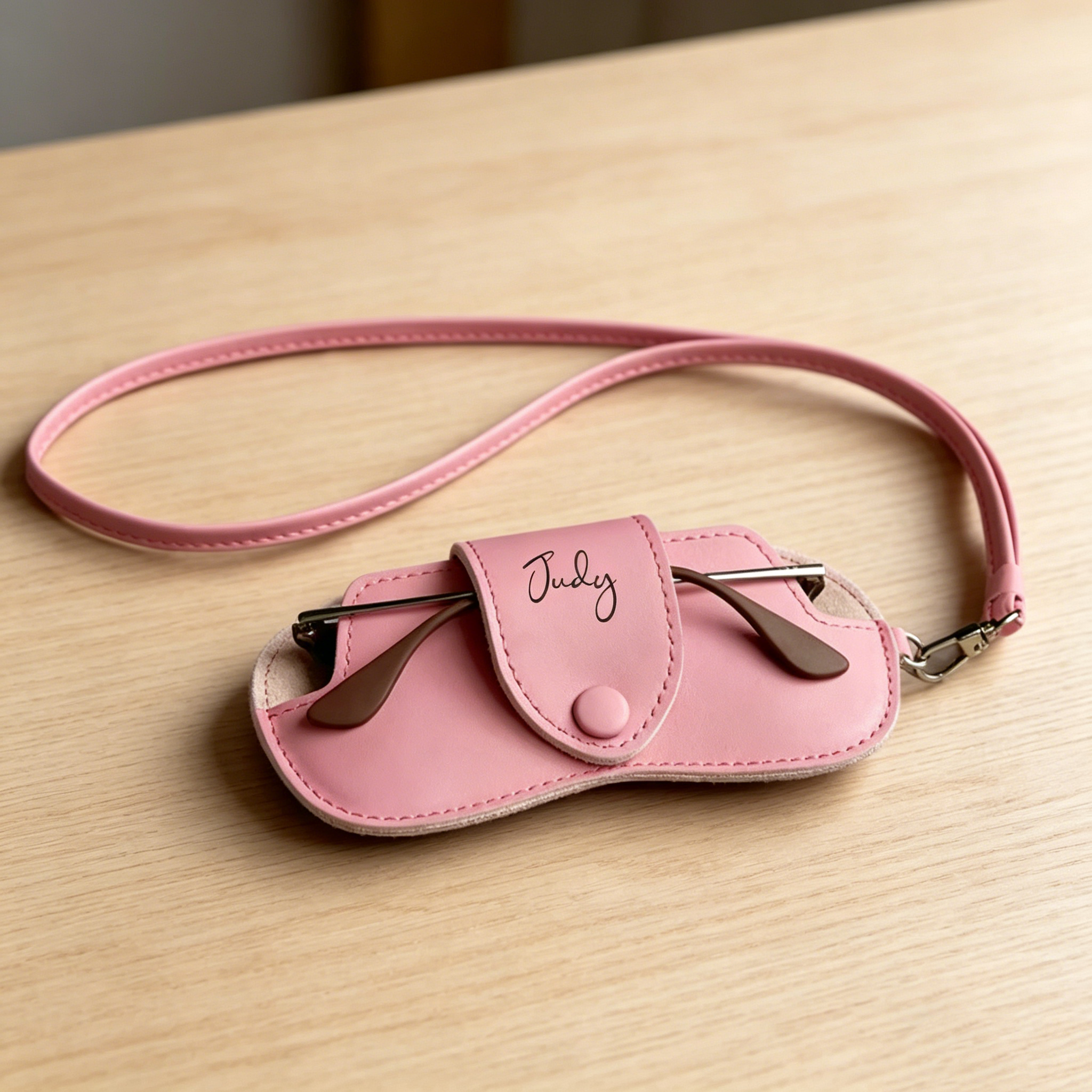 Personalized Sunglasses Pouch with Lanyard, Custom Soft Glasses Case for Travel & Outdoor Use