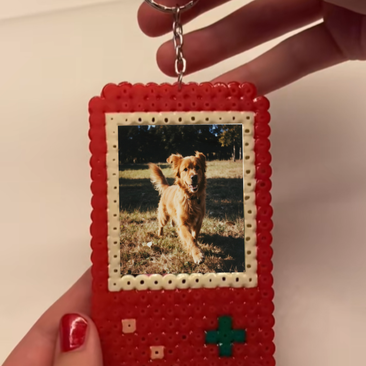 Custom Photo Game Console Pixel Bead Keychain Bag Charm for Lover