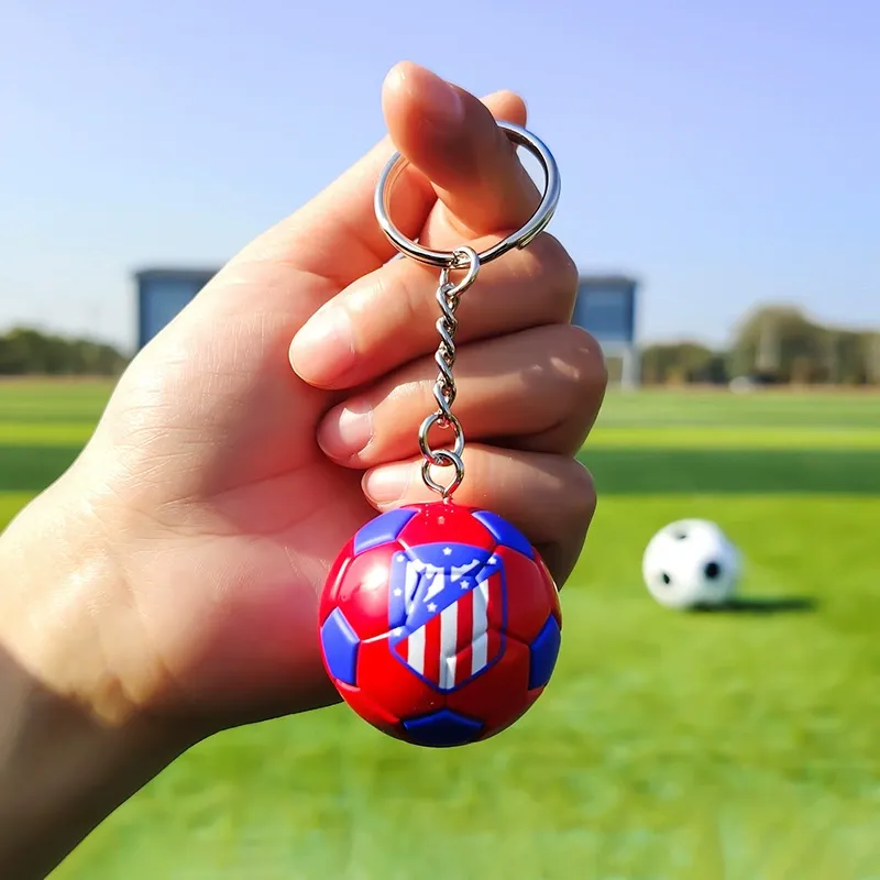 Mini Football Pendant Keychain Real Madrid Pendant World Cup Souvenir Birthday Gift For Boys Fans