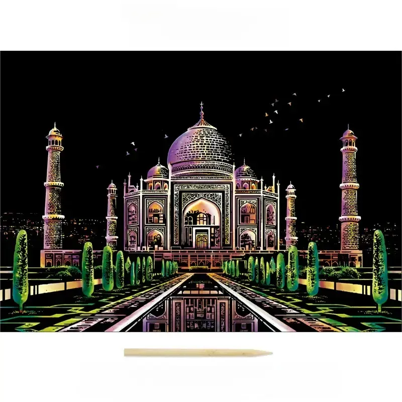 Colorful City Night Scene Scratch Painting Scratch Handmade Scratch Painting DIY Creative Handmade Painting