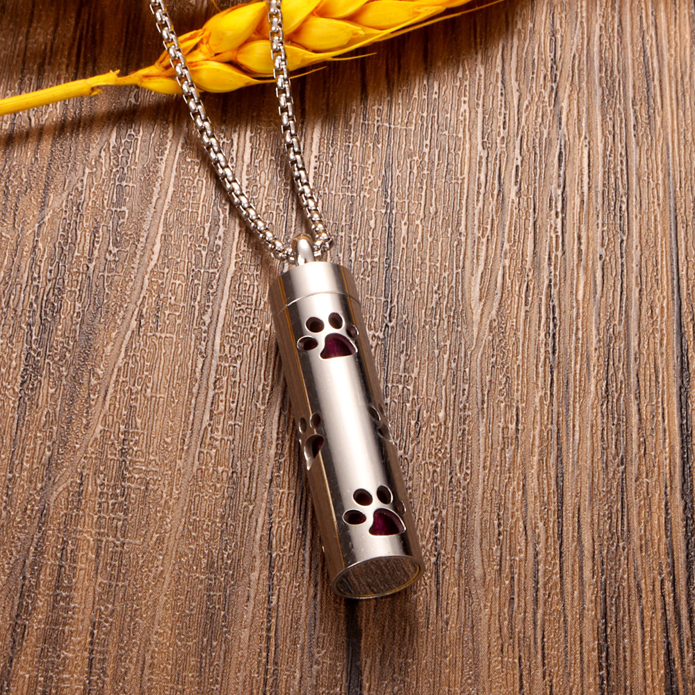 Perfume Diffuser Necklace Essential Oil Aromatherapy Stainless Steel Necklace Vertical Fragrance Pendant Necklace