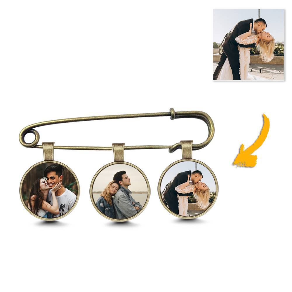 Custom Photo Memorial Lapel Pin Brooch Exquisite Decoration Gifts - soufeelus