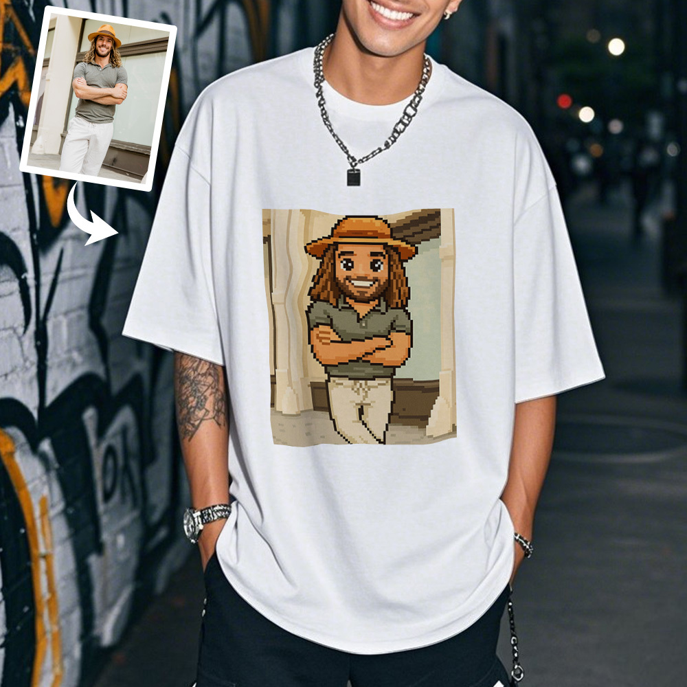Custom Pixel-Style T-Shirt Gift for Her
