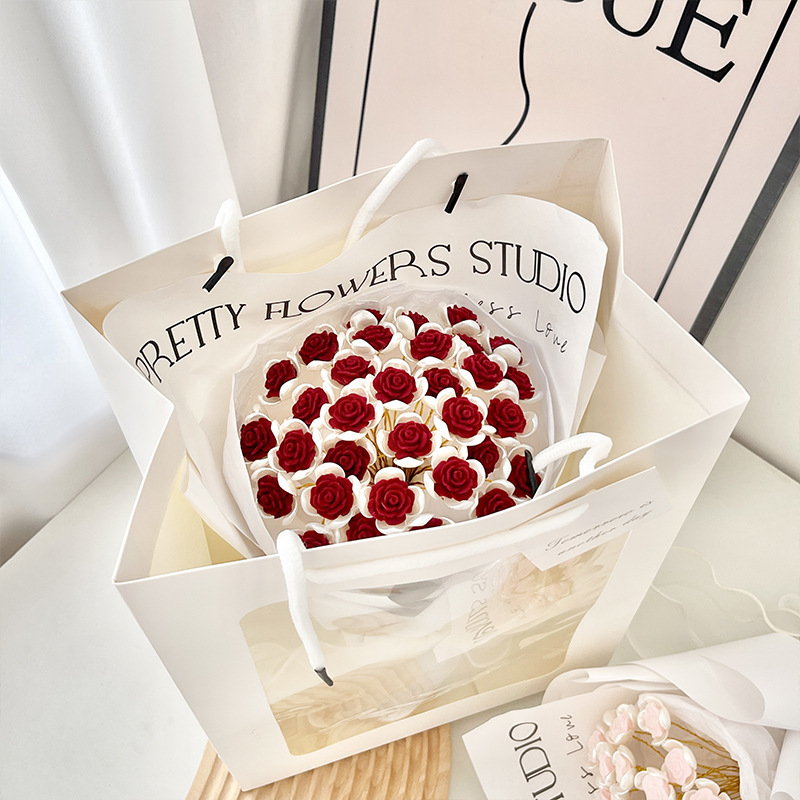 Simulation Rose Bouquet Handmade Diy Material Package Hand-held Flowers For Her Gift
