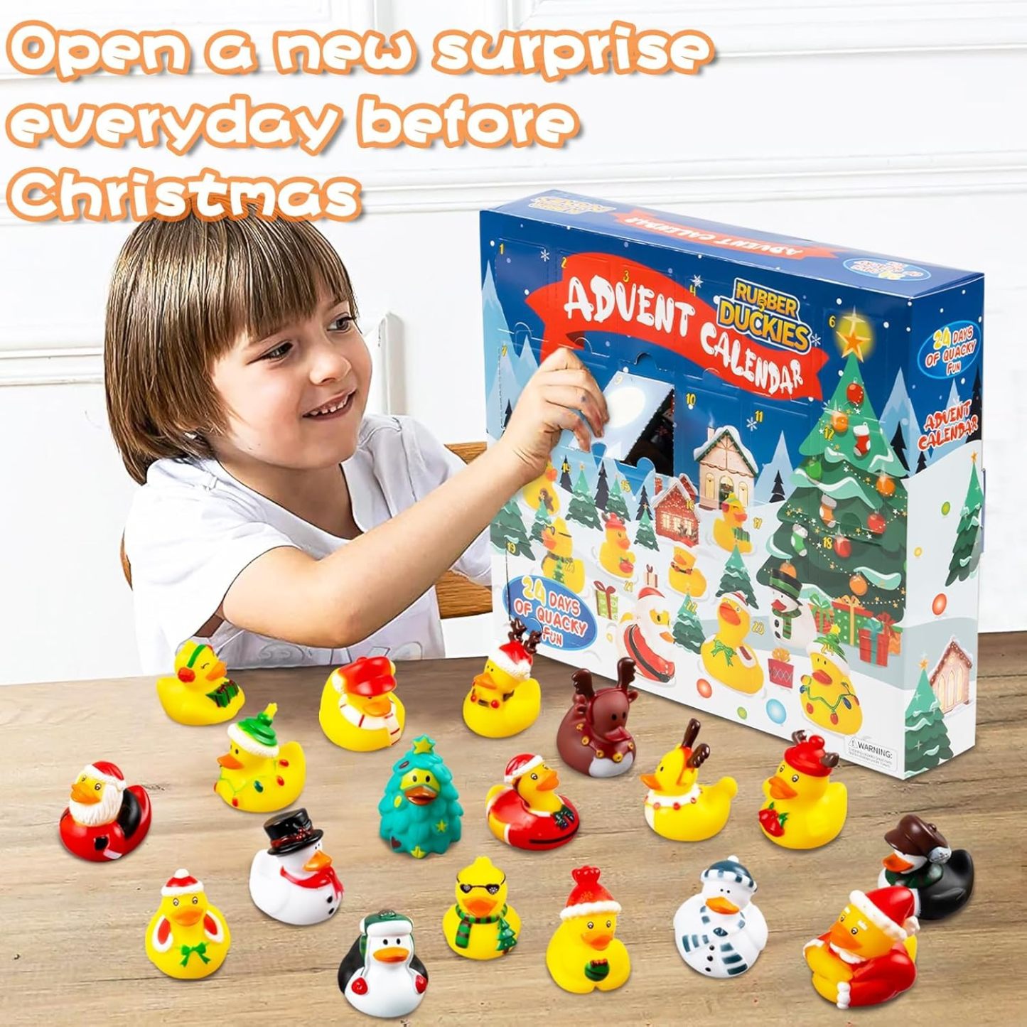 2024 Advent Calendar Christmas Ducks - 24pcs Duck Rubber Advent Calendar 24 Days of Christmas Countdown Toys Fun Duck Bath Toy for Xmas Holiday Gifts Party Favors Kids Toddlers Girls Boys