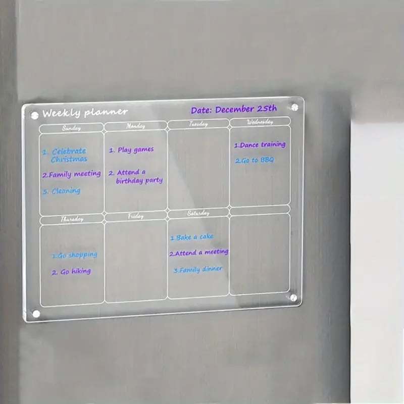 Magnetic Schedule Planner For Fridge Permanently Reusable