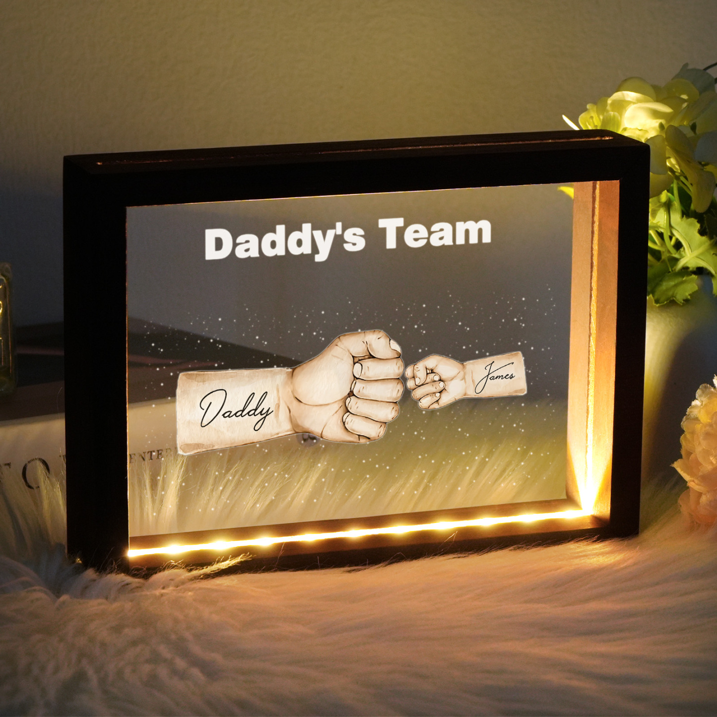 Custom Fists Night Light Personalized Name Father's Day Gifts for Dad