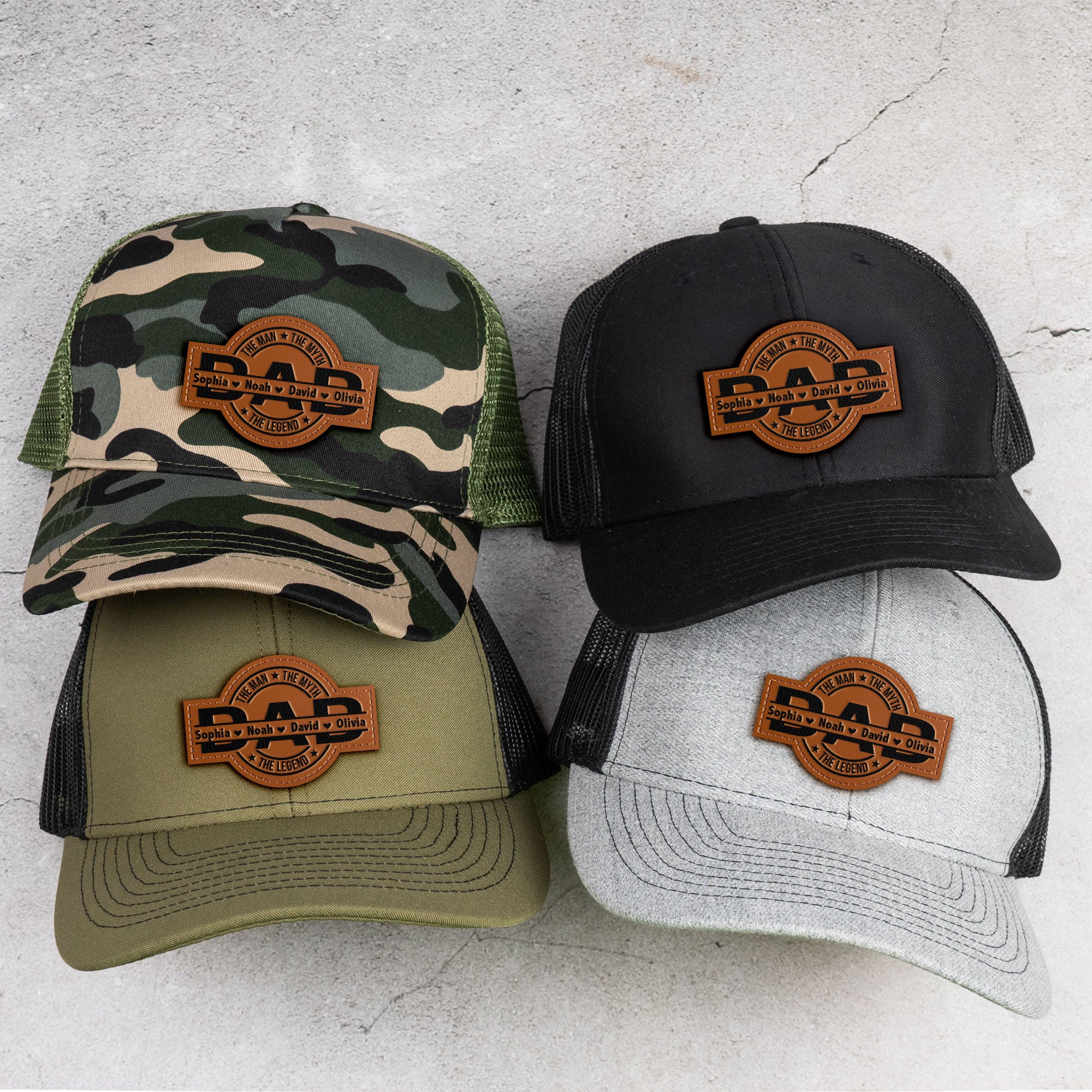 The Legend - Personalized Leather Patch Hat,For Dad,Father's Day Gift