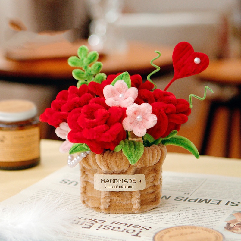 DIY Chenille Stem Flower Pot Material Kit Best Mother’s Day Gift
