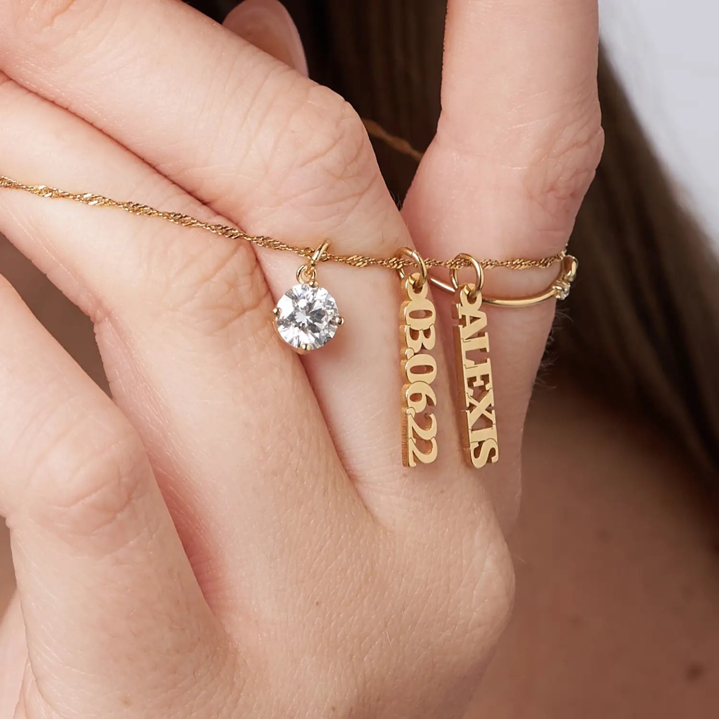 Custom Chain Name Necklace Multi-name Necklace Diamond Name Necklace Gift For Her