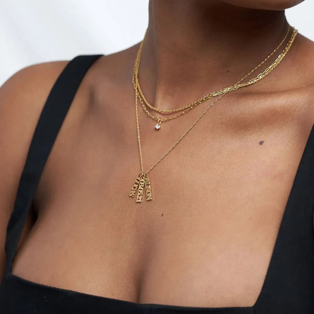 Custom Chain Name Necklace Multi-name Necklace Diamond Name Necklace Gift For Her