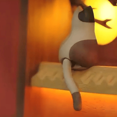 Handmade Cat Moonlight Wooden Lamp with Wagging Tail, Cute Kitten Rooftop LED Night Light, Cozy Desk Decor