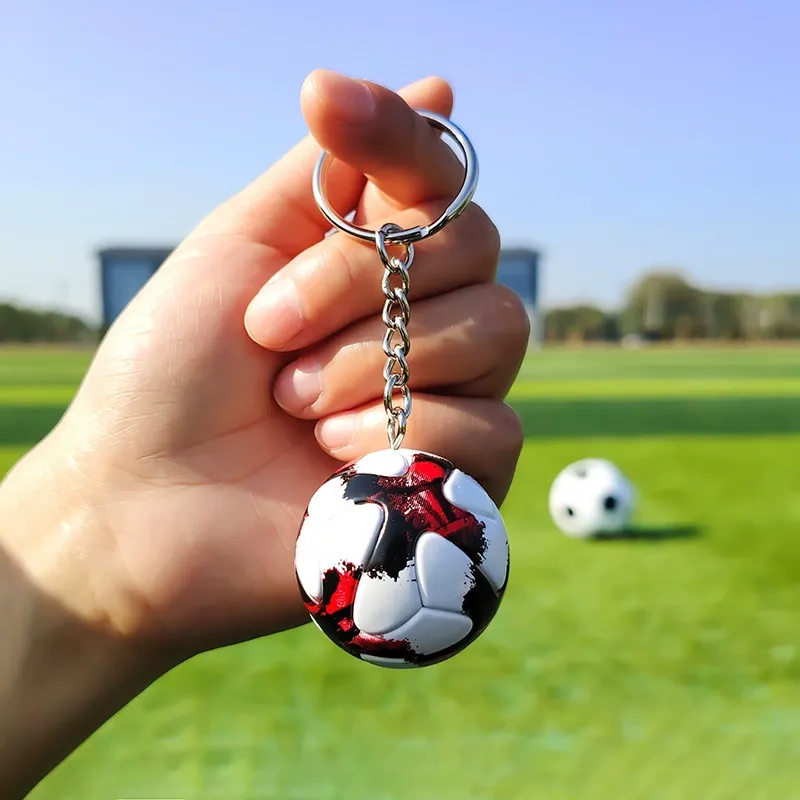 Mini Football Pendant Keychain Real Madrid Pendant World Cup Souvenir Birthday Gift For Boys Fans