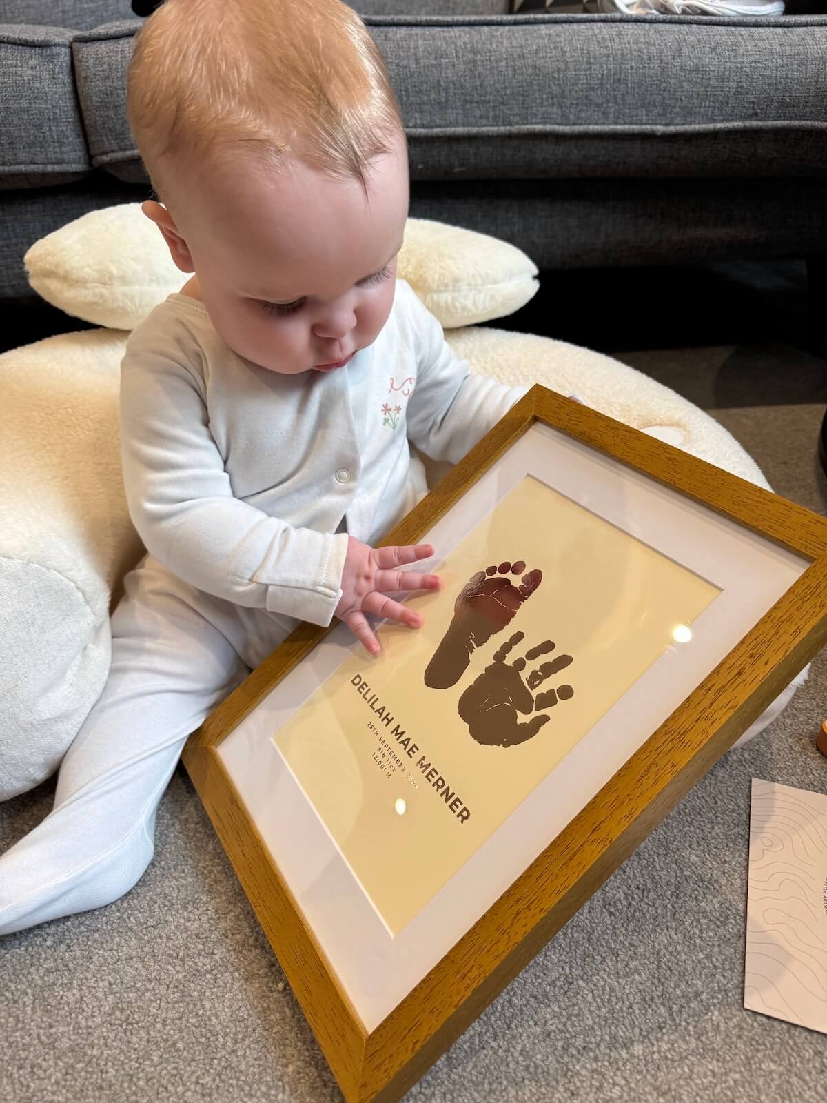 Personalised Foiled Baby Hand & Footprint Artwork A Good Gift