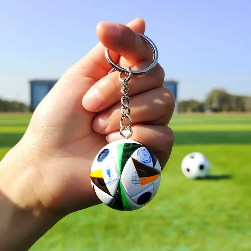 Mini Football Pendant Keychain Real Madrid Pendant World Cup Souvenir Birthday Gift For Boys Fans