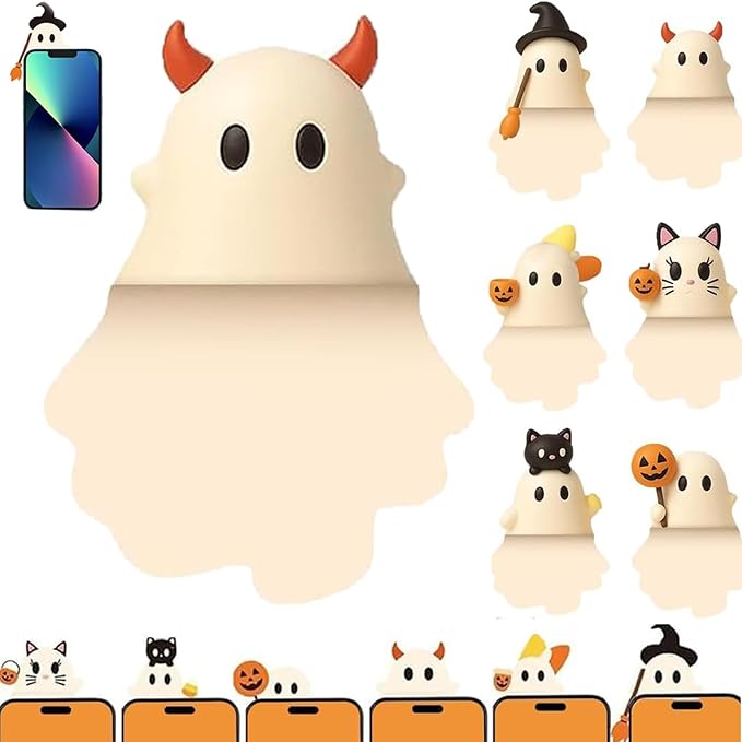 Ghostees Mystery Phone Buddy, Ghostees Ghost Blind Box, Halloween Cute Ghost Phone Charm, Mini Figure Surprise Toy