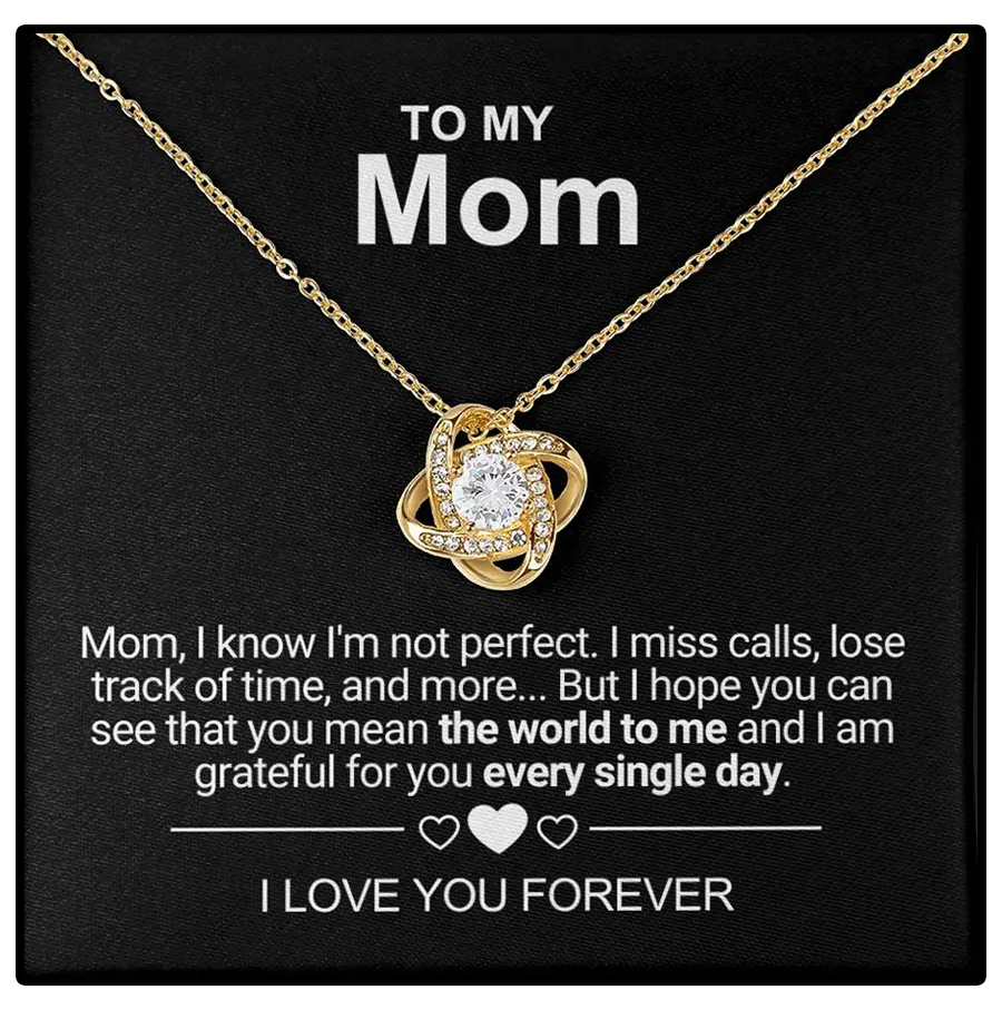 To My Love Necklace with Eternity Flower Red Rose Gift Box Set