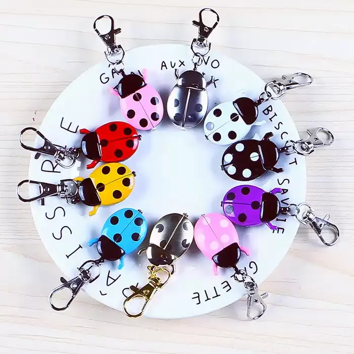 Pink Ladybug Keychain Watch Women 24mm Pink Crystal Fun Keychain Anniversary Gift