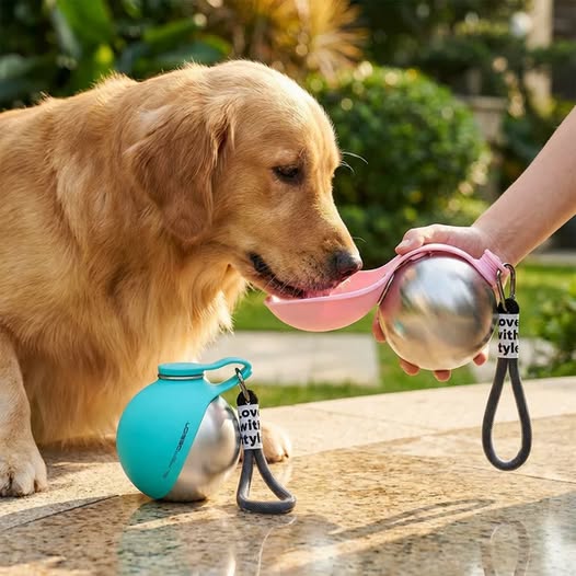 Custom Portable Pet Water Bottle with Foldable Bowl – Leakproof Pet Travel Water Dispenser, Outdoor Drinking Cup for Dogs And Cats