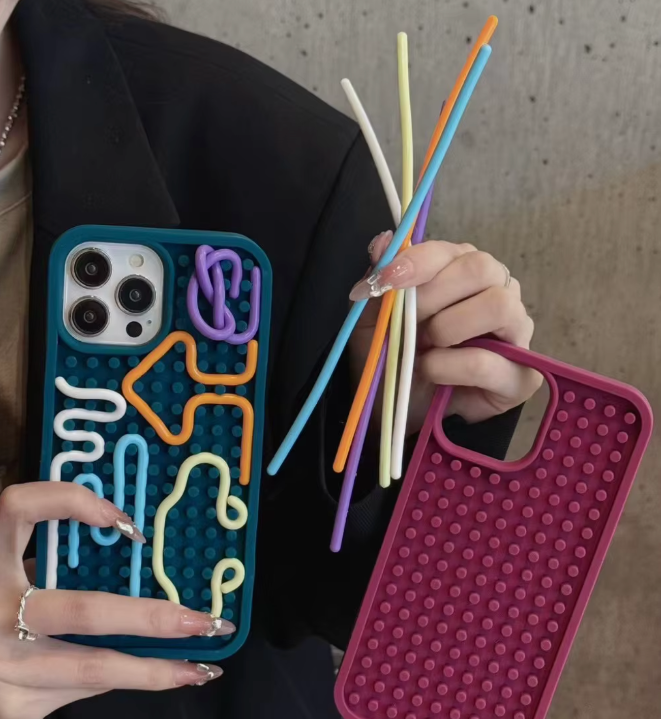 Noodle Phone Case Relieves Stress Multiple Colors For iPhone