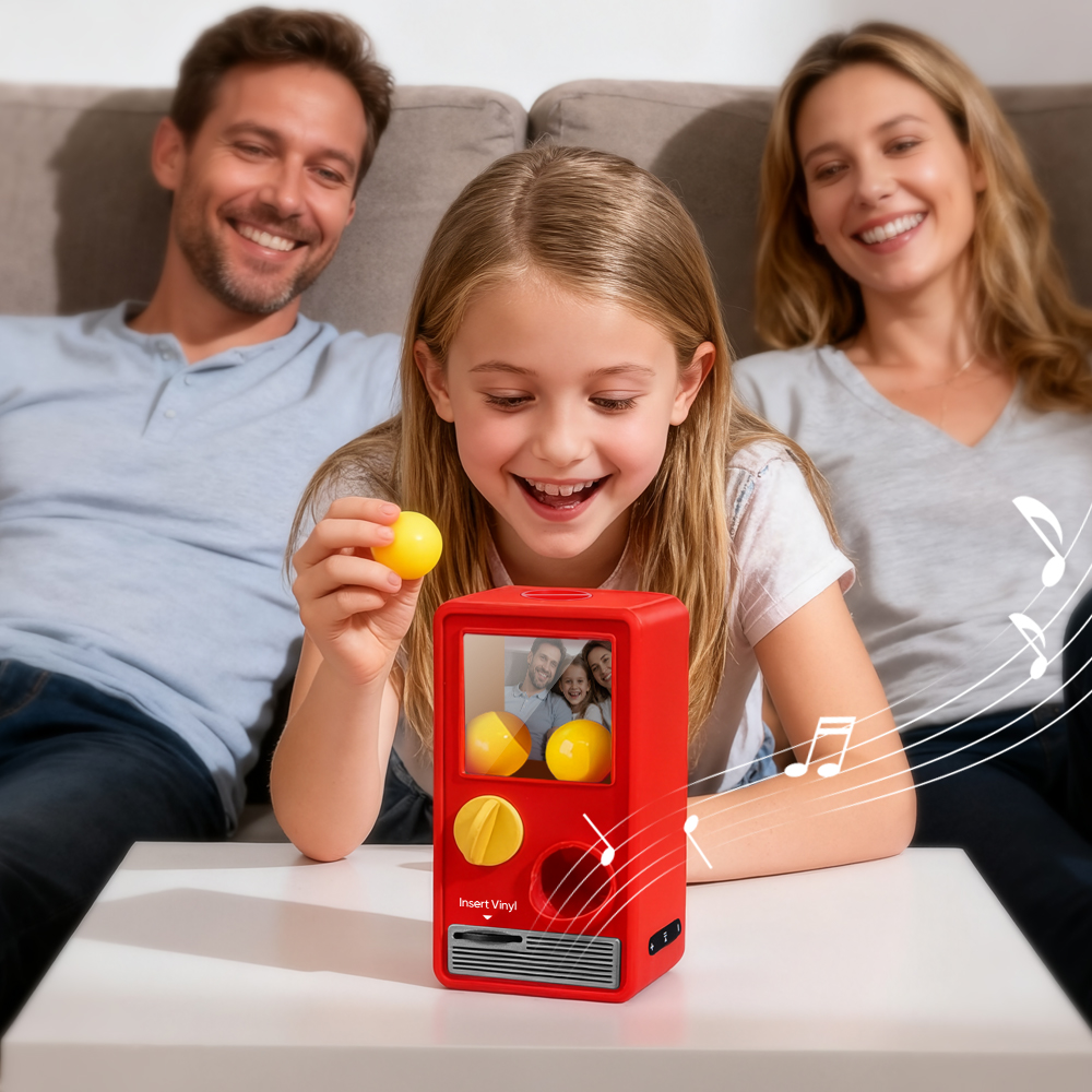 (Pre-Sale, Ships on 25/10) Personalized Music and Photo Music Gachapon Machine Custom Song Mini Record Box Retro Gifts for Family