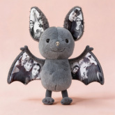 Custom Photo Bat Plush Toy, Personalized Picture Ears & Wings Stuffed Animal, Spooky Halloween Couple Gift, Custom Photo Memory Plushie Decor