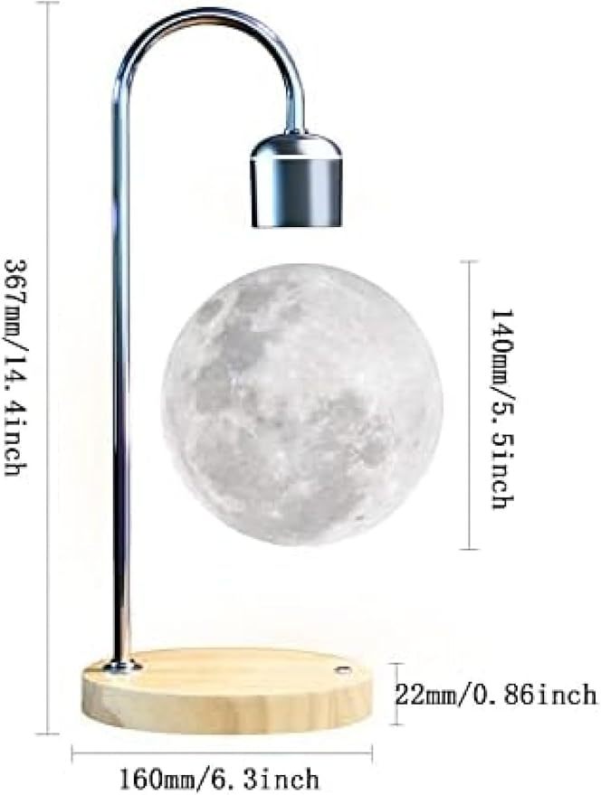 Magnetic Levitating Moon Lamp Unique Modern Cool Stuff Floating Moon Lamp Desk Lava Lamp Girl Gift Ideas Table LED Night Light