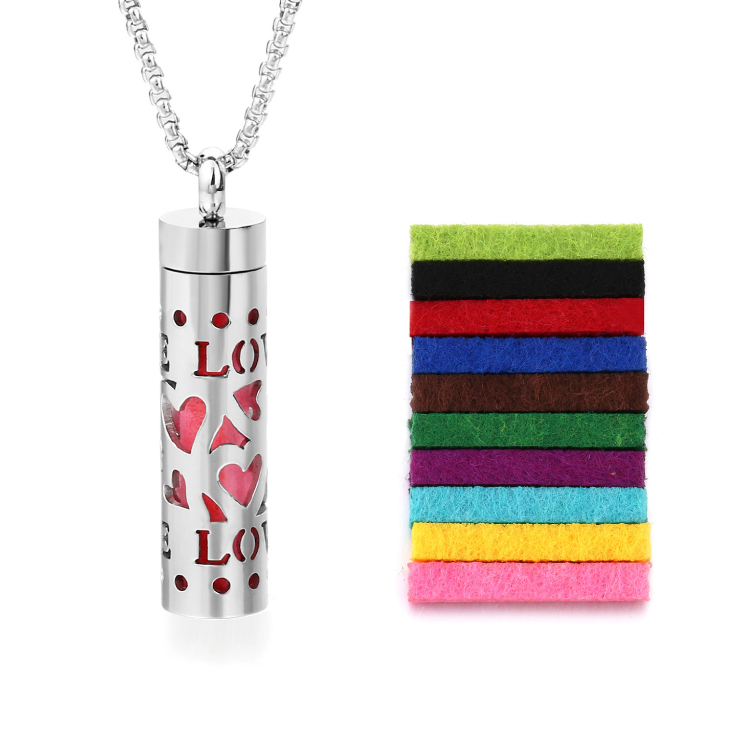 Perfume Diffuser Necklace Essential Oil Aromatherapy Stainless Steel Necklace Vertical Fragrance Pendant Necklace