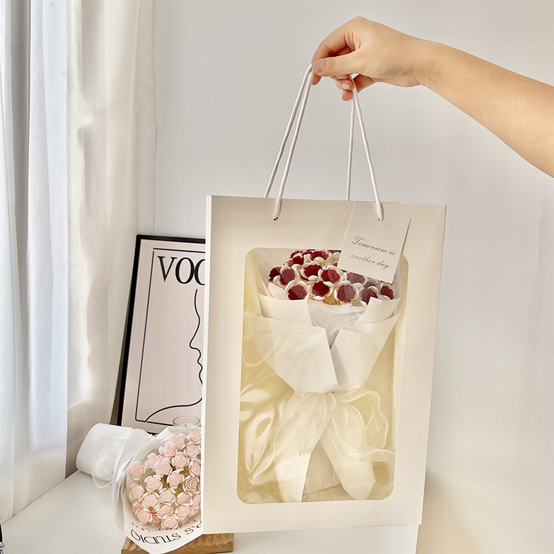 Simulation Rose Bouquet Handmade Diy Material Package Hand-held Flowers For Her Gift