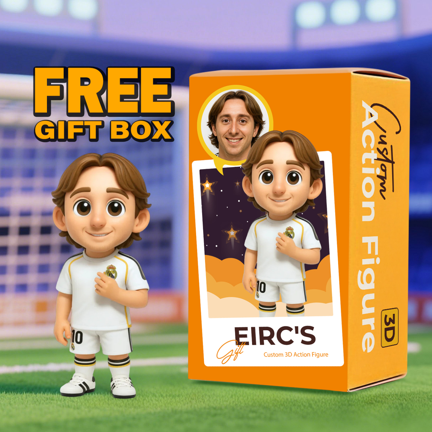 Personalized Ligue 1 Player Statue – 3D Printed Soccer Fan Gift
