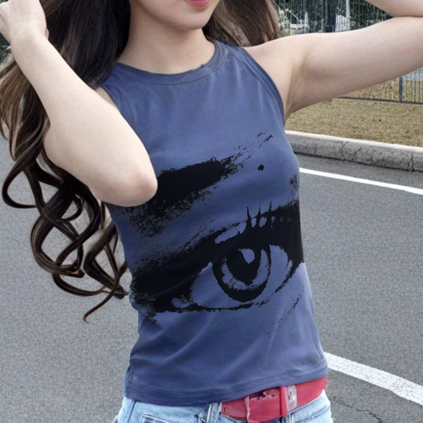 Custom Eye Vest Photo Ladies Vest Sleeveless T-Shirt